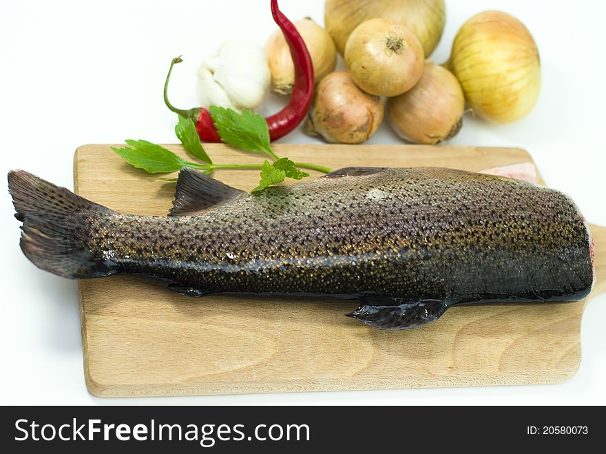 Fresh trout with vegetable