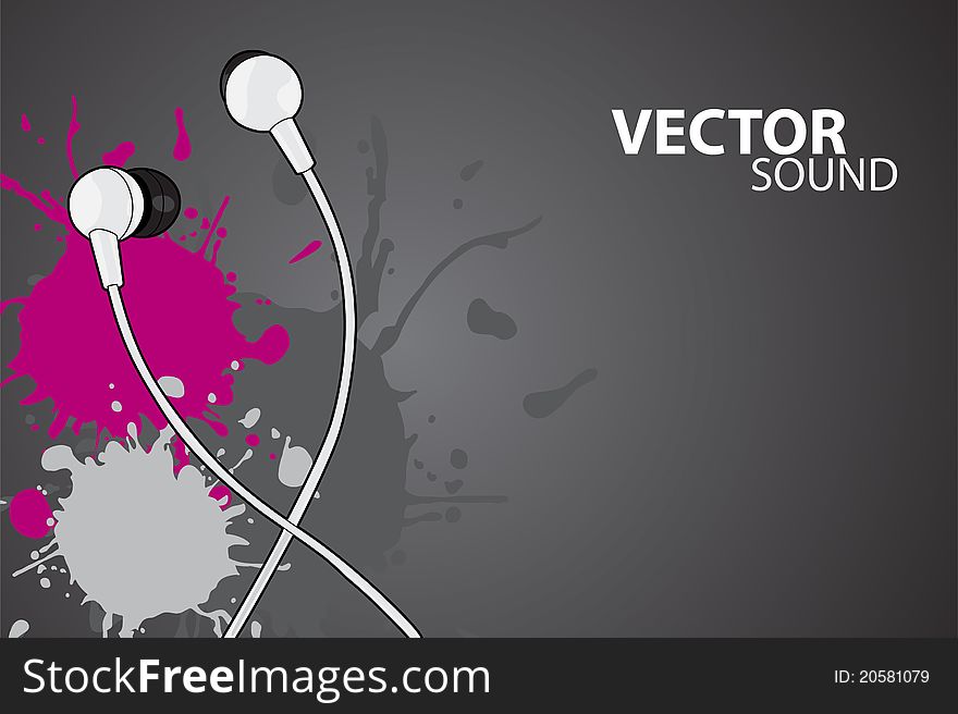 Vector illustration (headphones on gray background). Vector illustration (headphones on gray background)