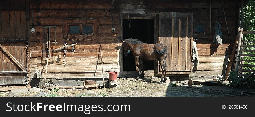 Traditinal rancho in polish vilage, all utensils, are hand made, rancho is lokated in Polish tatra mountain