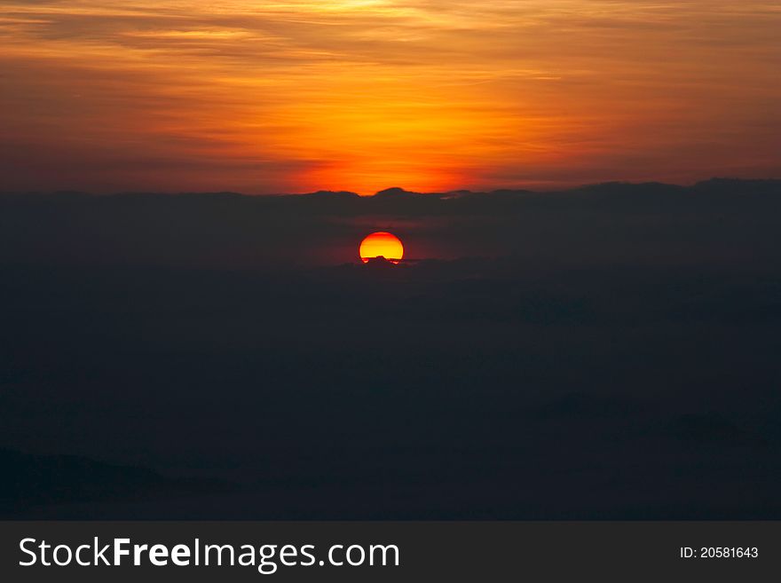 Abstract of beautiful sunset and sky