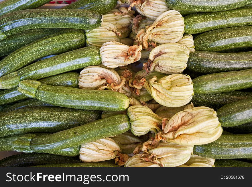 Zucchinis And Flowers