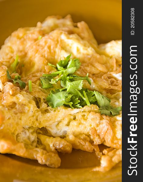Omelet fried beaten egg This Photo take in Surin island Thailand ** Note: Shallow depth of field