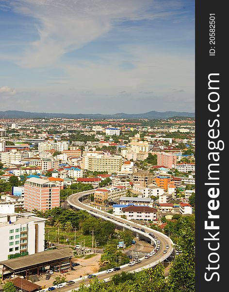 The Bird eye view of pattaya city, Thailand