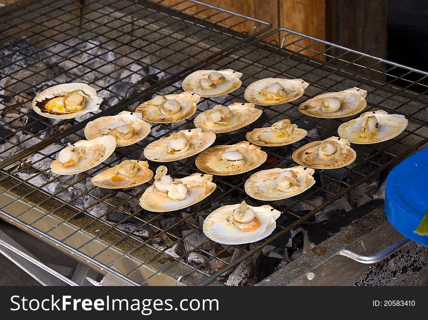 Gibraltar grilled scallops with a Thai sauce.