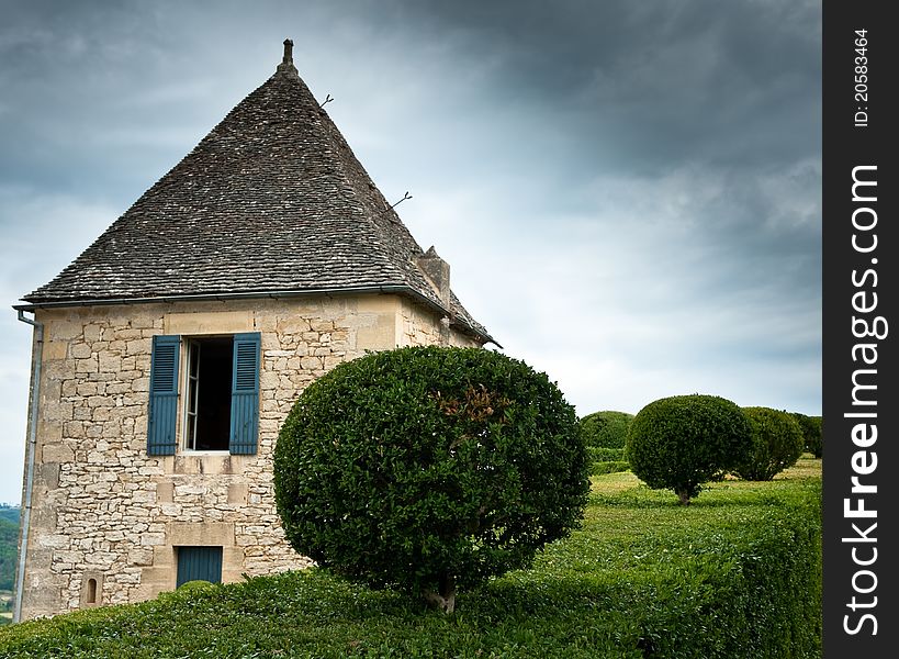 Building and dark sky