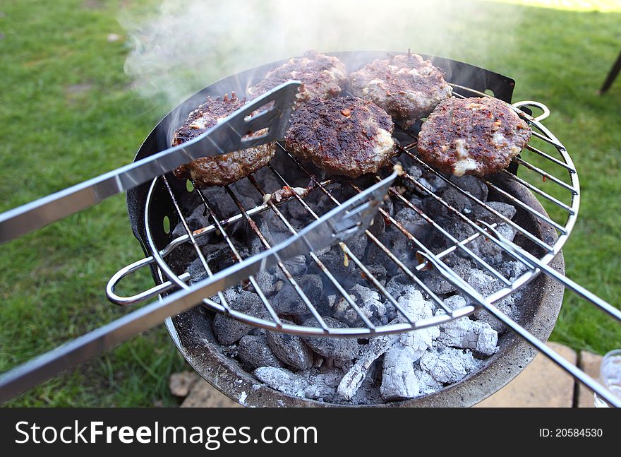 Meatballs On Grill