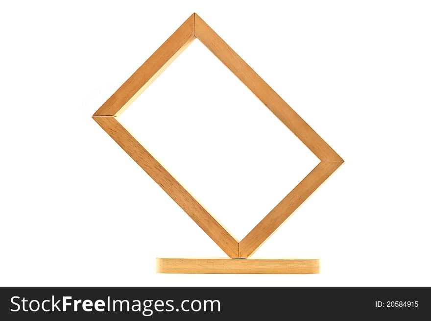 picture frame, wood plated, white background, clipping path included