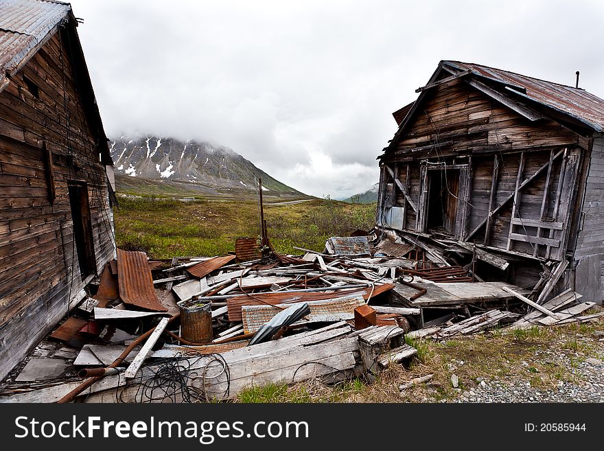 Abandoned miner houses in Alaska