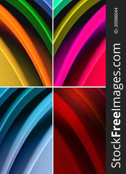 Multicolored waves abstract background