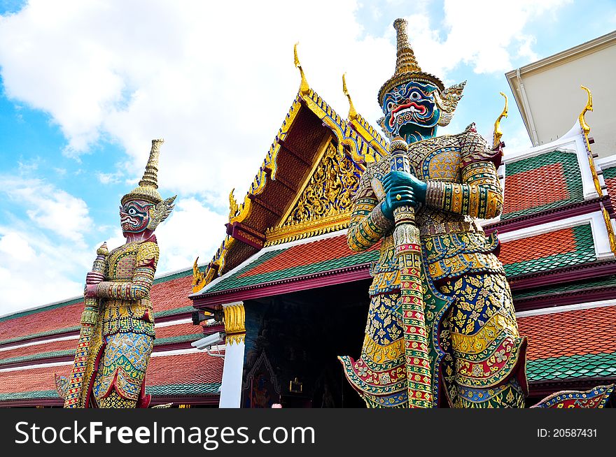 Giant godswhich is protecting the temple. Giant godswhich is protecting the temple.