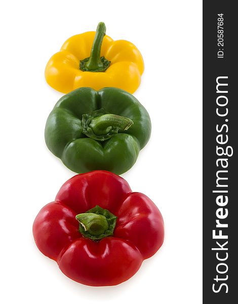Three Colorful Pepper Bell Tops