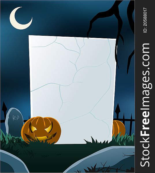 Vector of blank board in halloween theme in vertical format. All objects are in separated layers. Vector of blank board in halloween theme in vertical format. All objects are in separated layers