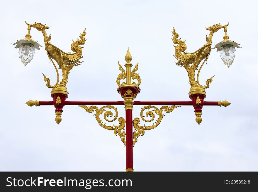 Couple swan lamp at Wat Mahathat, Bangkok, Thailand. Couple swan lamp at Wat Mahathat, Bangkok, Thailand