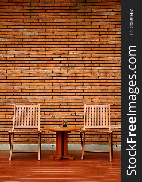 Brick walls and chair
