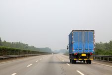 A Truck On The Highway Royalty Free Stock Photos A Truck On The Highway Royalty Free Stock Photos