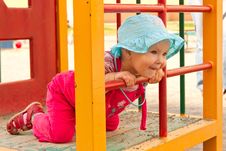 Little Girl On Playground Royalty Free Stock Images