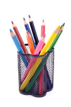 A Stack Of Colored Pencils Stock Images