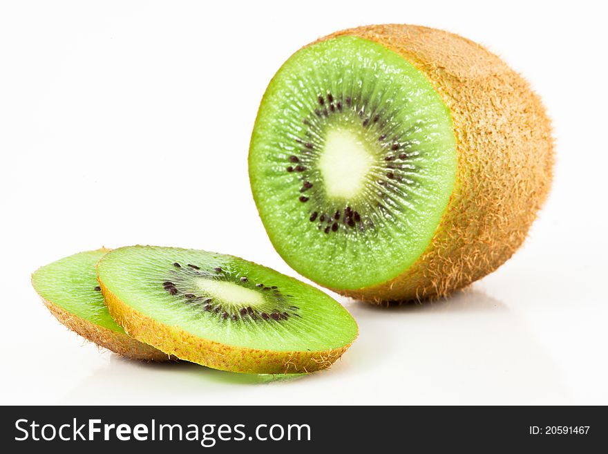 Kiwi fruit isolated on white background