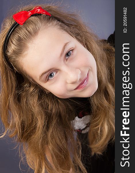 Portrait of a beautiful girl in studio