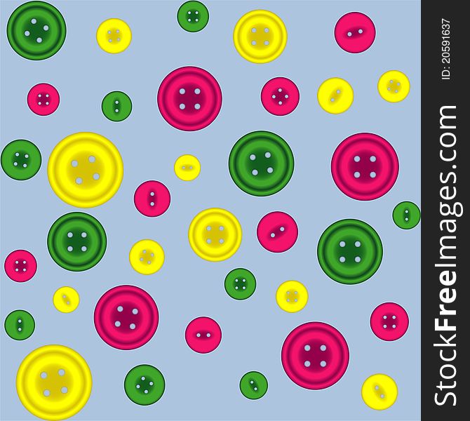 Seamless pattern with green, yellow and pink buttons (vector). Seamless pattern with green, yellow and pink buttons (vector)