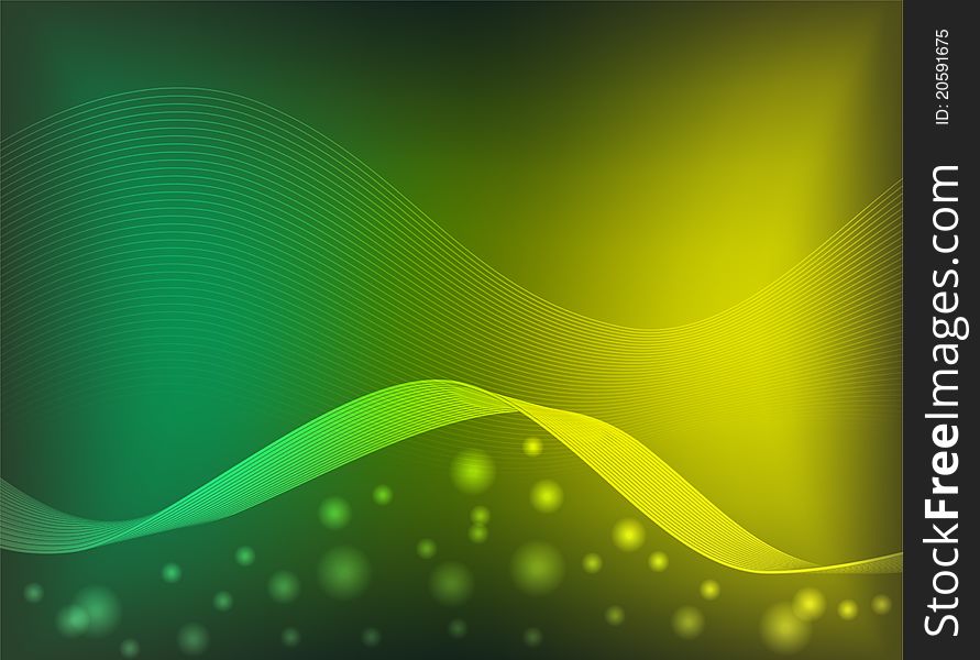 Background with blended lines, wavy tape and bubbles (vector)
