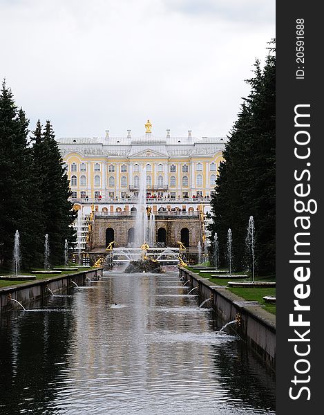 Fountains in Petergof park, Saint-Petersburg, Russia. Fountains in Petergof park, Saint-Petersburg, Russia