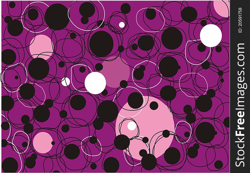 Illustrated beautiful doodle background with circles and spots. Illustrated beautiful doodle background with circles and spots