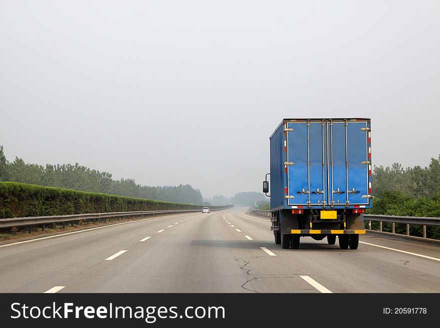 A truck on the highway in china