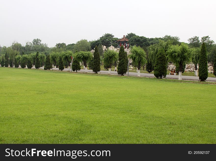 Lawn in a park in china