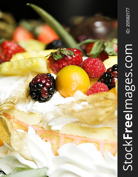 Fruit And Whipped Cream Cake