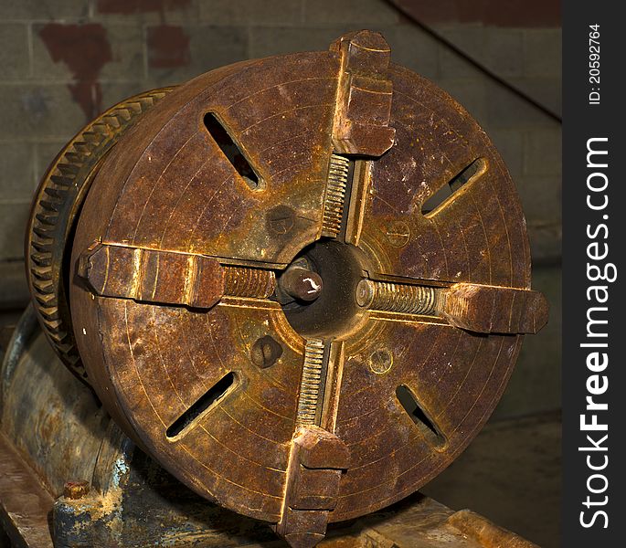 Old machinery in an abandoned factory