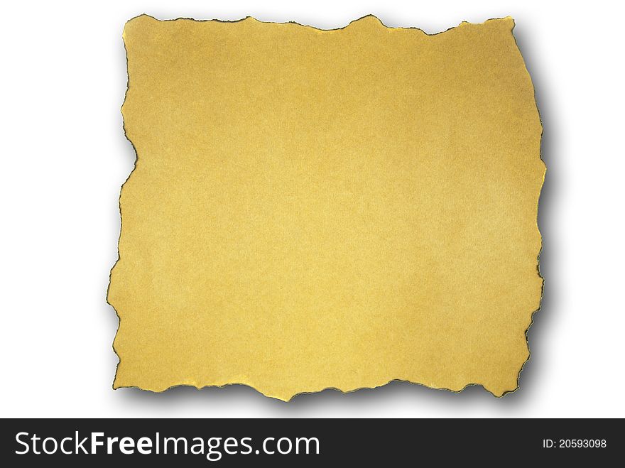 Blank brown Paper with Burned Edges.