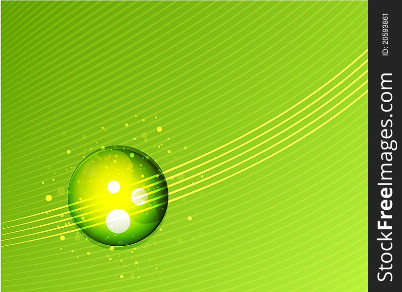 Green Glass Sphere Vector Background