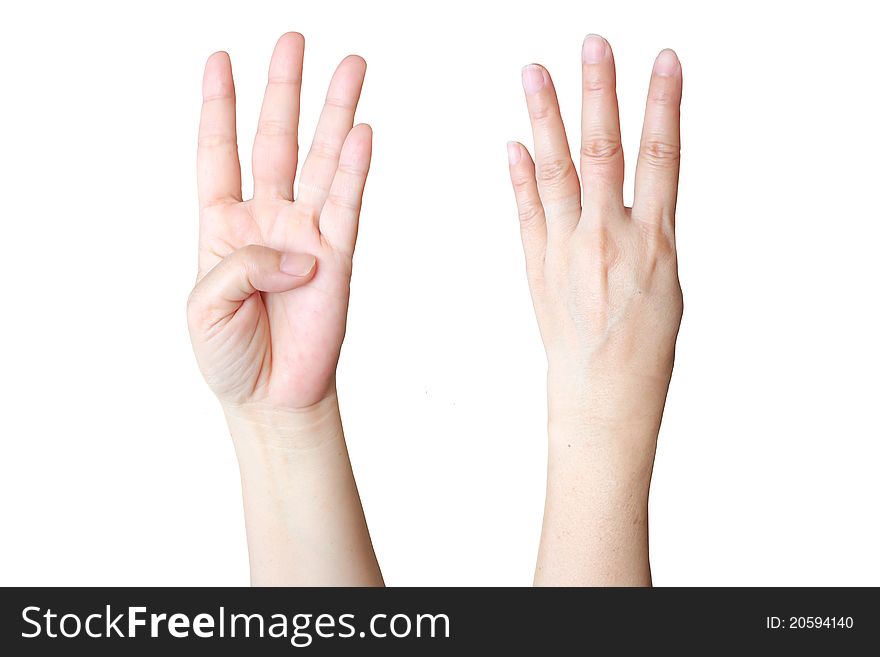 Hand Make Four Sign