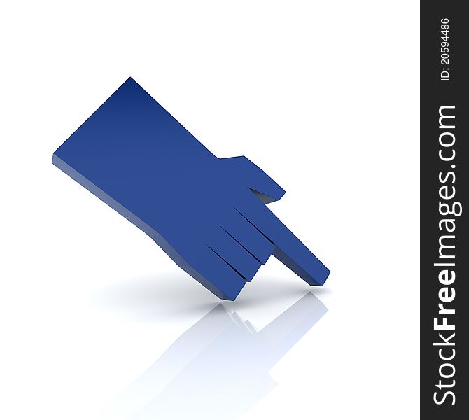 Illustration with pointing blue hand (blue collection). Illustration with pointing blue hand (blue collection)