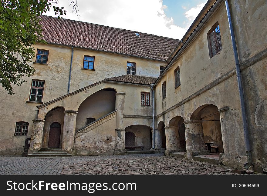 Medieval castle courtyard in Jaunpils, Latvia. Medieval castle courtyard in Jaunpils, Latvia.