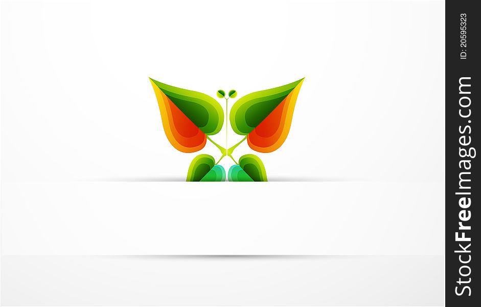 Vector Nature Leaf Butterfly Concept