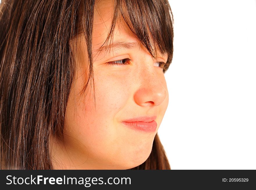Italian model young girl crying with sad depressed face punishment. Italian model young girl crying with sad depressed face punishment