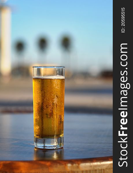 Beer on the terrace of the promenade of Puerto Real, Cadiz. Beer on the terrace of the promenade of Puerto Real, Cadiz