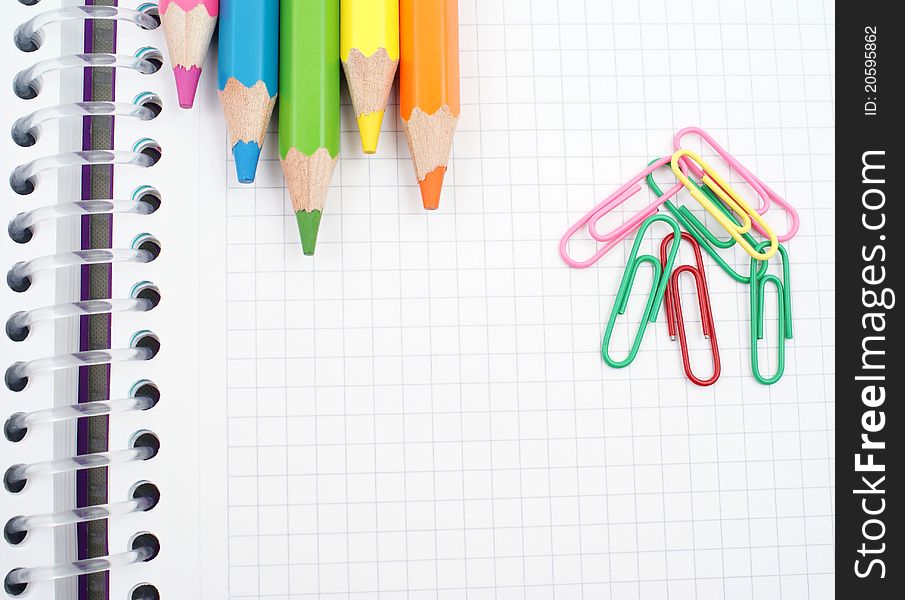 Set of pencils, post-its and other useful supplies for the school