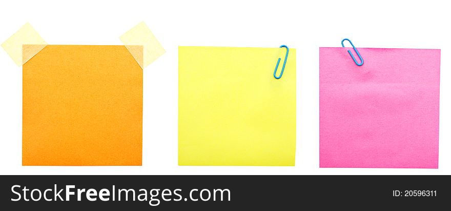 Sticky notes isolated on white background