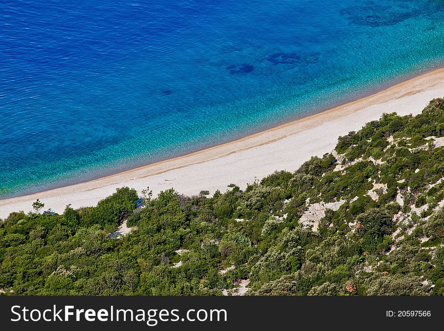 Croatian Beach Aerial - Sand And Pebbles