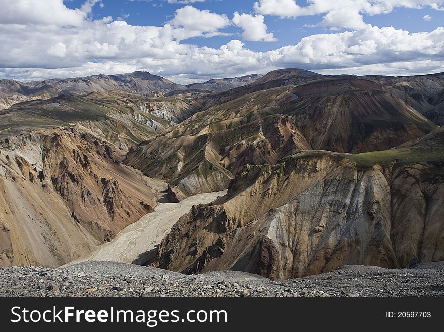 Iceland Landscape of Landmannalaugar mountains