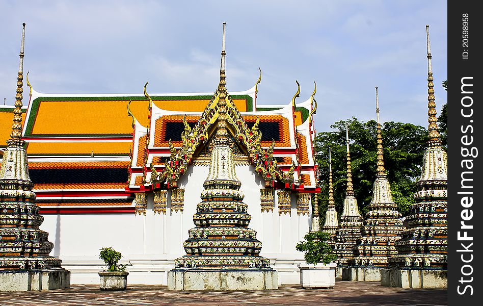Stupas in Wat Pho (Wat Phra Chettuphon), Bangkok. Photo taken on: July 18th, 2011. Stupas in Wat Pho (Wat Phra Chettuphon), Bangkok. Photo taken on: July 18th, 2011