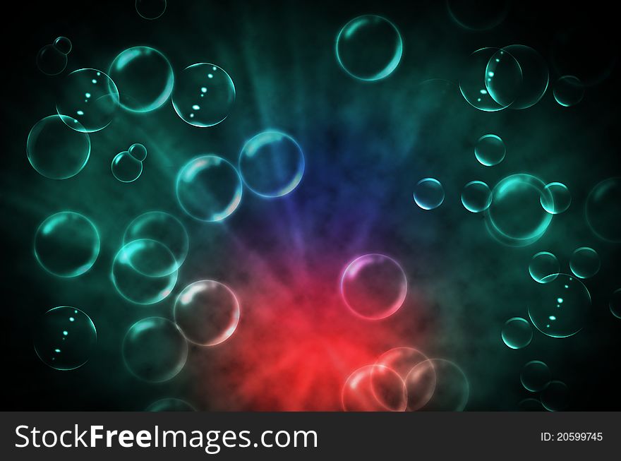 Bubble with colorful backgrounds like underwater. Bubble with colorful backgrounds like underwater