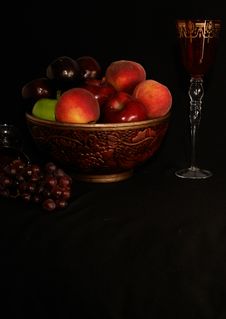 Fruit And Wine Portrait Royalty Free Stock Photos