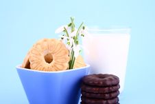 Cookie Nad Milk Stock Image