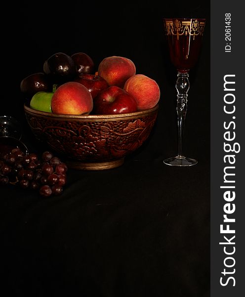 Portrait of fruit and wine. Portrait of fruit and wine