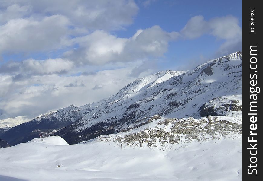 Mountain in winter Savoy Alps. Mountain in winter Savoy Alps