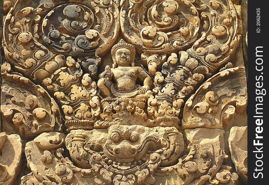 One of the buddhas in the women temple of Banteay Srei
